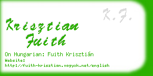 krisztian fuith business card